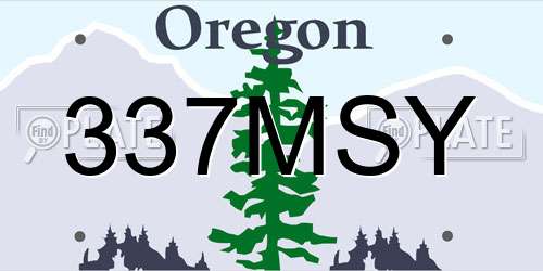 337MSY Oregon License Plate