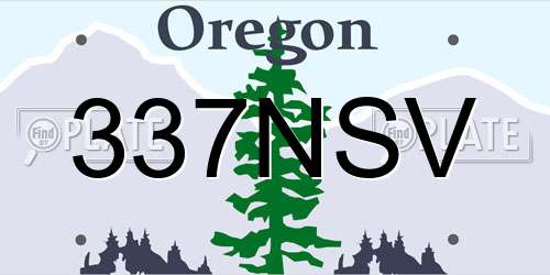 337NSV Oregon License Plate