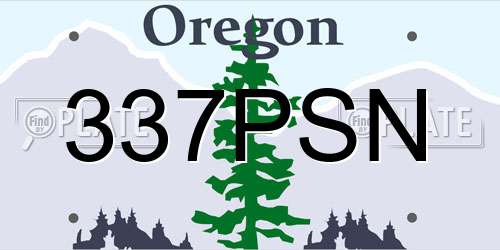 337PSN Oregon License Plate