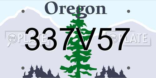 337V57 Oregon License Plate
