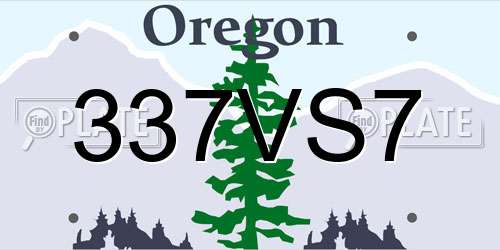 337VS7 Oregon License Plate