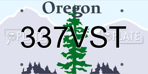 337VST Oregon License Plate