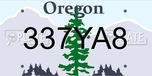 337YA8 Oregon License Plate
