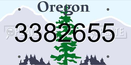 3382655 Oregon License Plate