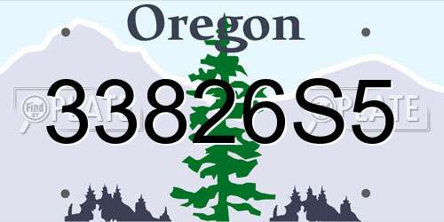 33826S5 Oregon License Plate