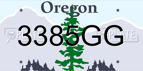 3385GG Oregon License Plate