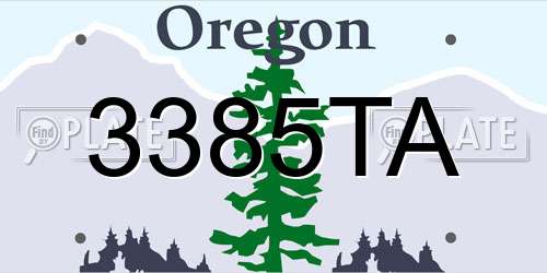 3385TA Oregon License Plate