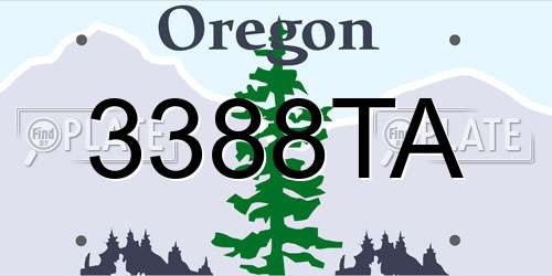 3388TA Oregon License Plate