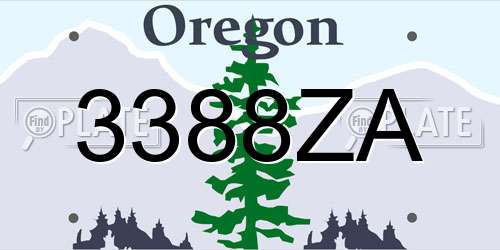 3388ZA Oregon License Plate
