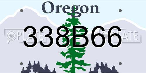 338B66 Oregon License Plate