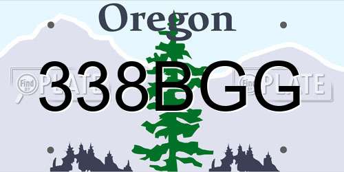 338BGG Oregon License Plate