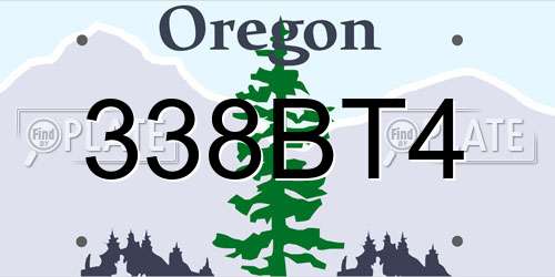 338BT4 Oregon License Plate