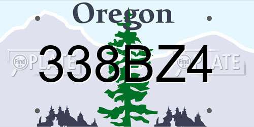 338BZ4 Oregon License Plate