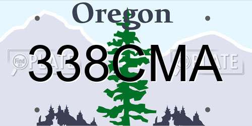 338CMA Oregon License Plate