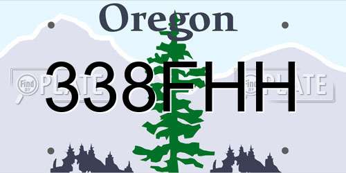 338FHH Oregon License Plate