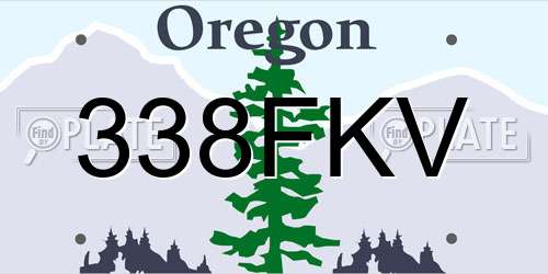 338FKV Oregon License Plate