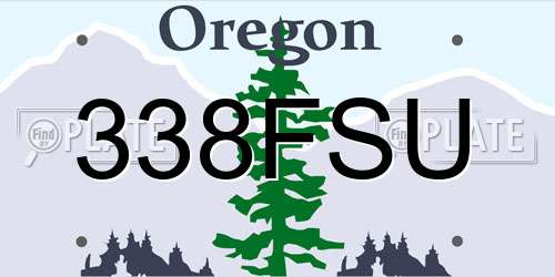 338FSU Oregon License Plate