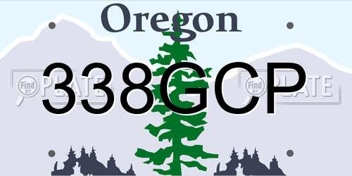 338GCP Oregon License Plate
