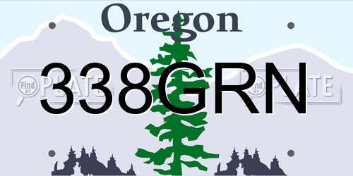 338GRN Oregon License Plate
