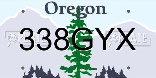 338GYX Oregon License Plate
