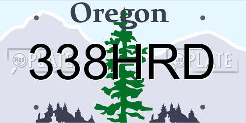 338HRD Oregon License Plate