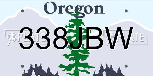338JBW Oregon License Plate