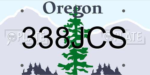 338JCS Oregon License Plate