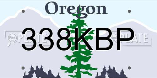 338KBP Oregon License Plate