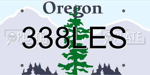 338LES Oregon License Plate