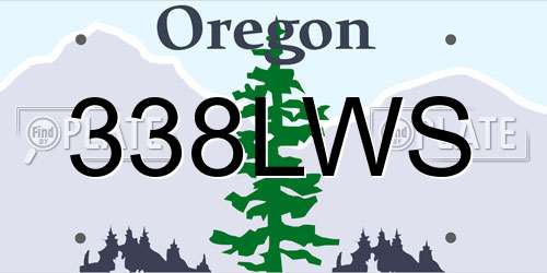 338LWS Oregon License Plate