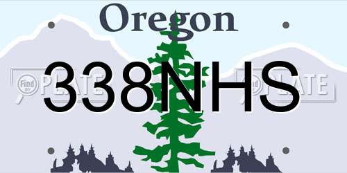 338NHS Oregon License Plate