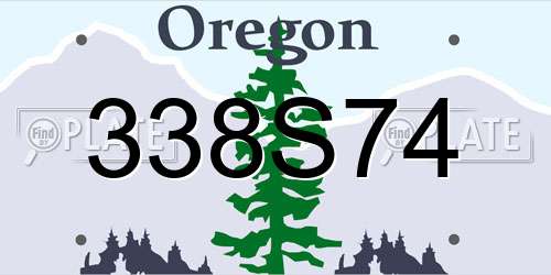 338S74 Oregon License Plate
