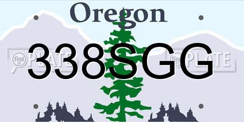 338SGG Oregon License Plate