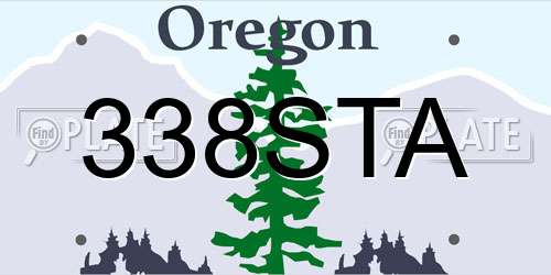 338STA Oregon License Plate