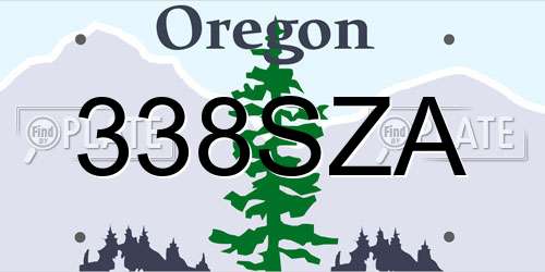 338SZA Oregon License Plate