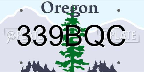 339BQC Oregon License Plate