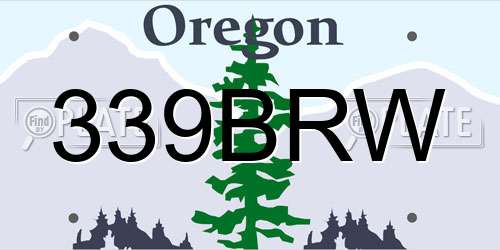 339BRW Oregon License Plate