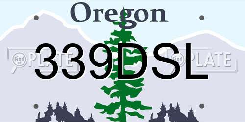339DSL Oregon License Plate