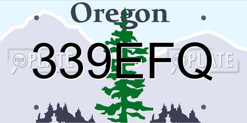 339EFQ Oregon License Plate