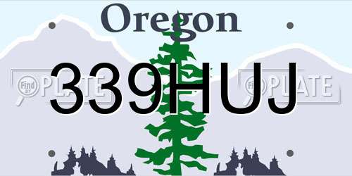339HUJ Oregon License Plate
