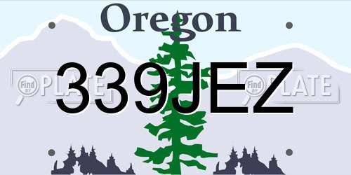 339JEZ Oregon License Plate