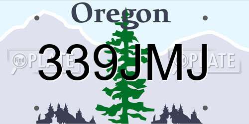 339JMJ Oregon License Plate