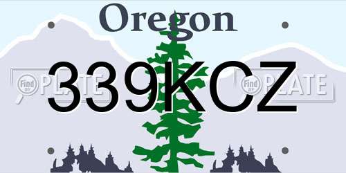 339KCZ Oregon License Plate