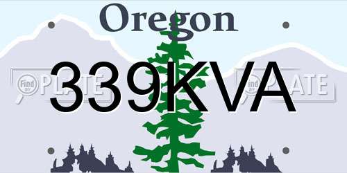 339KVA Oregon License Plate