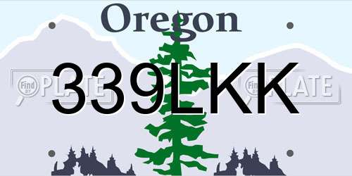 339LKK Oregon License Plate