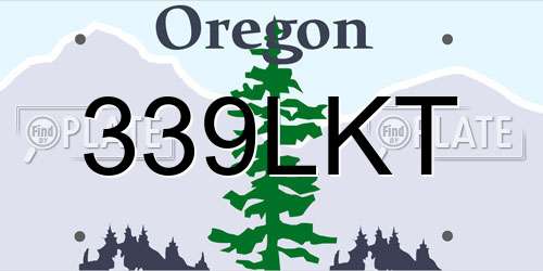 339LKT Oregon License Plate