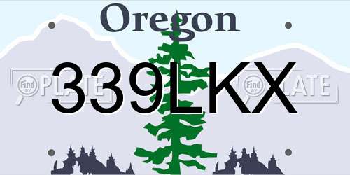 339LKX Oregon License Plate