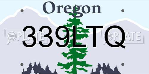 339LTQ Oregon License Plate