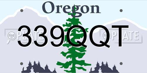 339QQT Oregon License Plate
