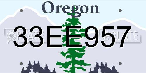 33EE957 Oregon License Plate